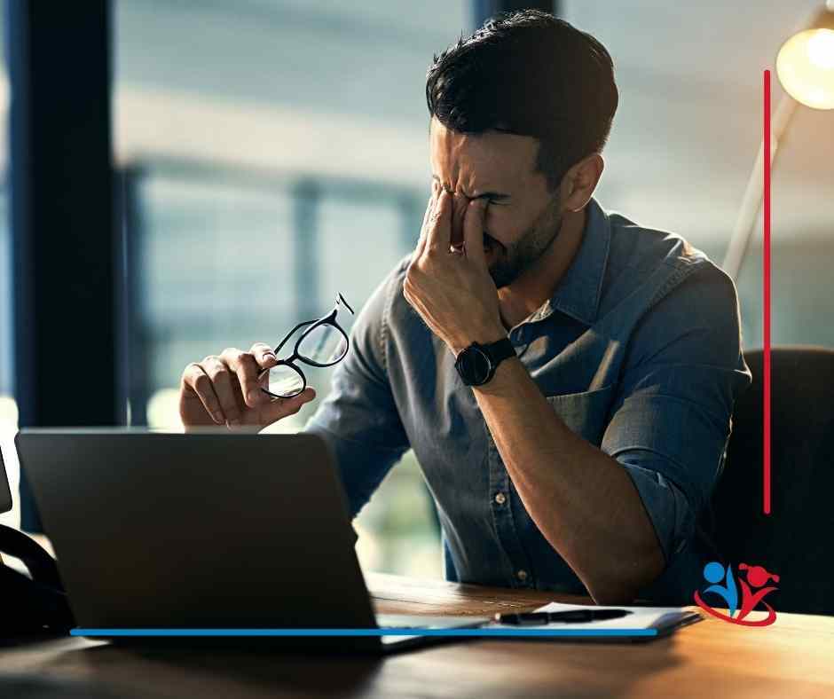 Uomo Stressato per alterazione del cortisolo
